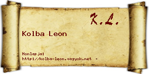 Kolba Leon névjegykártya